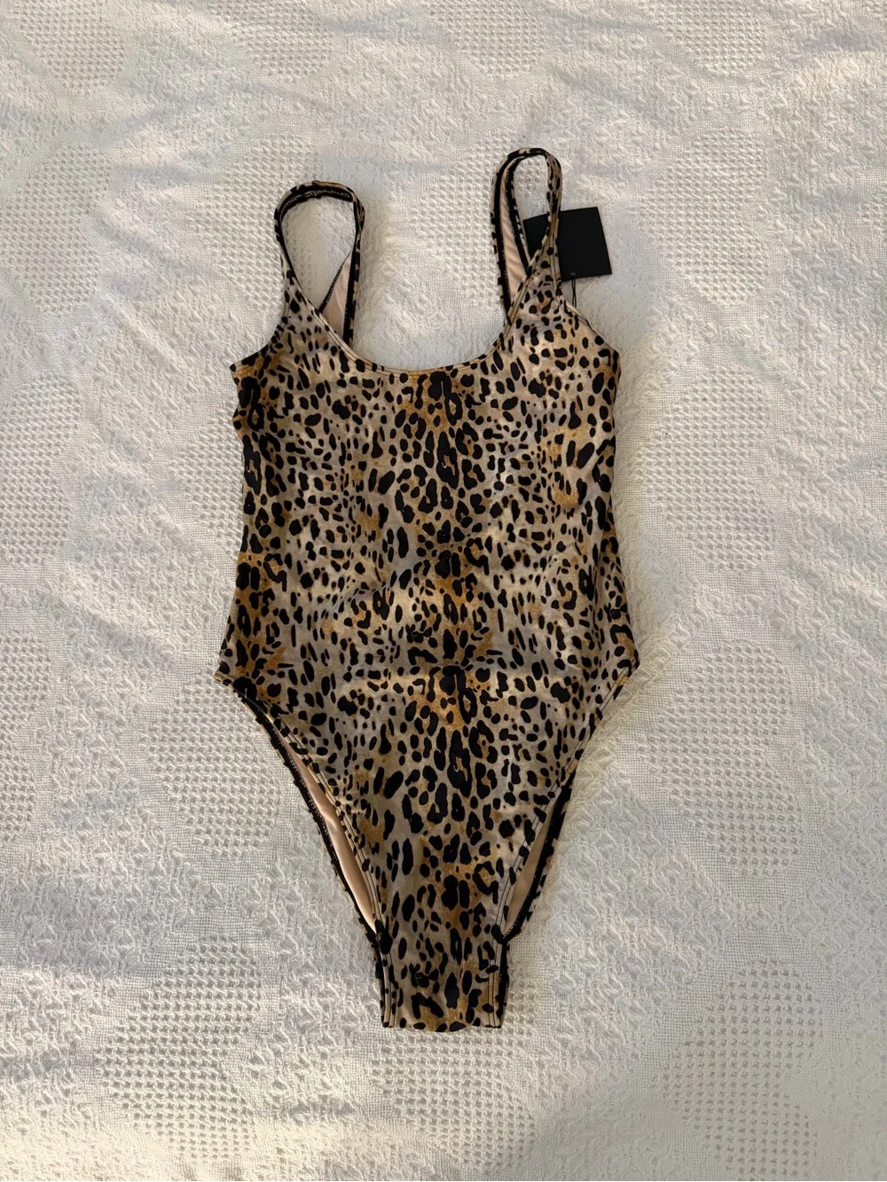 Source Unknown Leopard Print One-Piece Swimsuit - Brown/Black